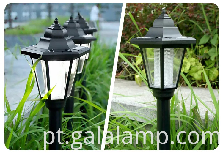 Luzes solares de lanterna solar hexagon elegantes vintage para decoração ao ar livre